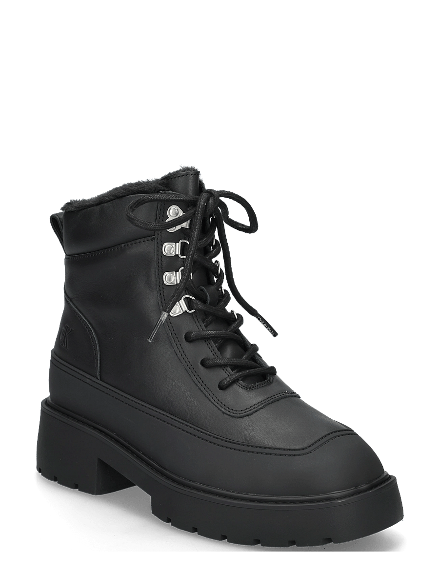 Calvin Klein - CHUNKY HIKING LUP BOOT LTH WL EM - geschnürte stiefel - triple black - 0
