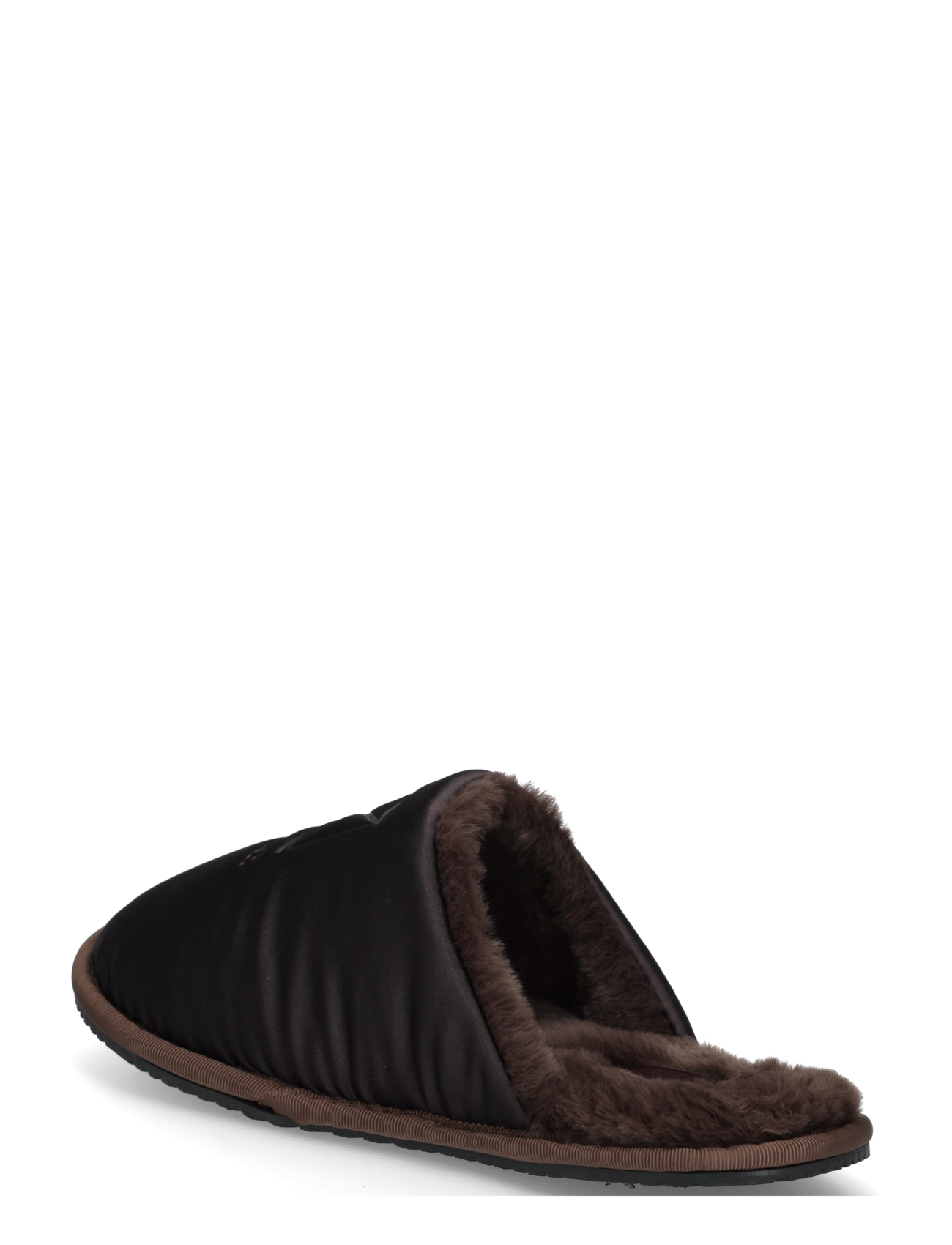 Calvin Klein - HOTEL SLIPPER SATIN WL EMBLEM - hjemmesko - fudge black - 1