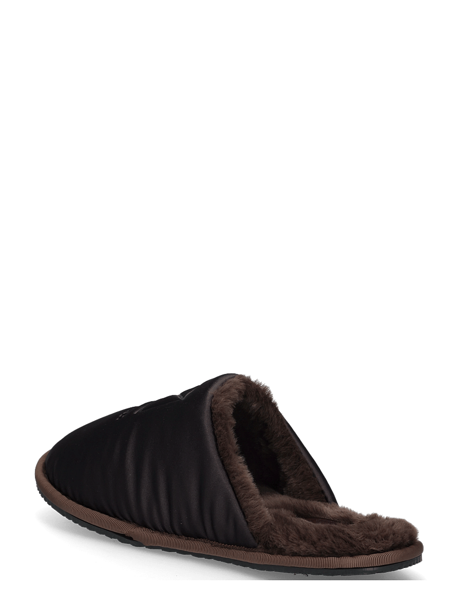 Calvin Klein - HOTEL SLIPPER SATIN WL EMBLEM - hjemmesko - fudge black - 1