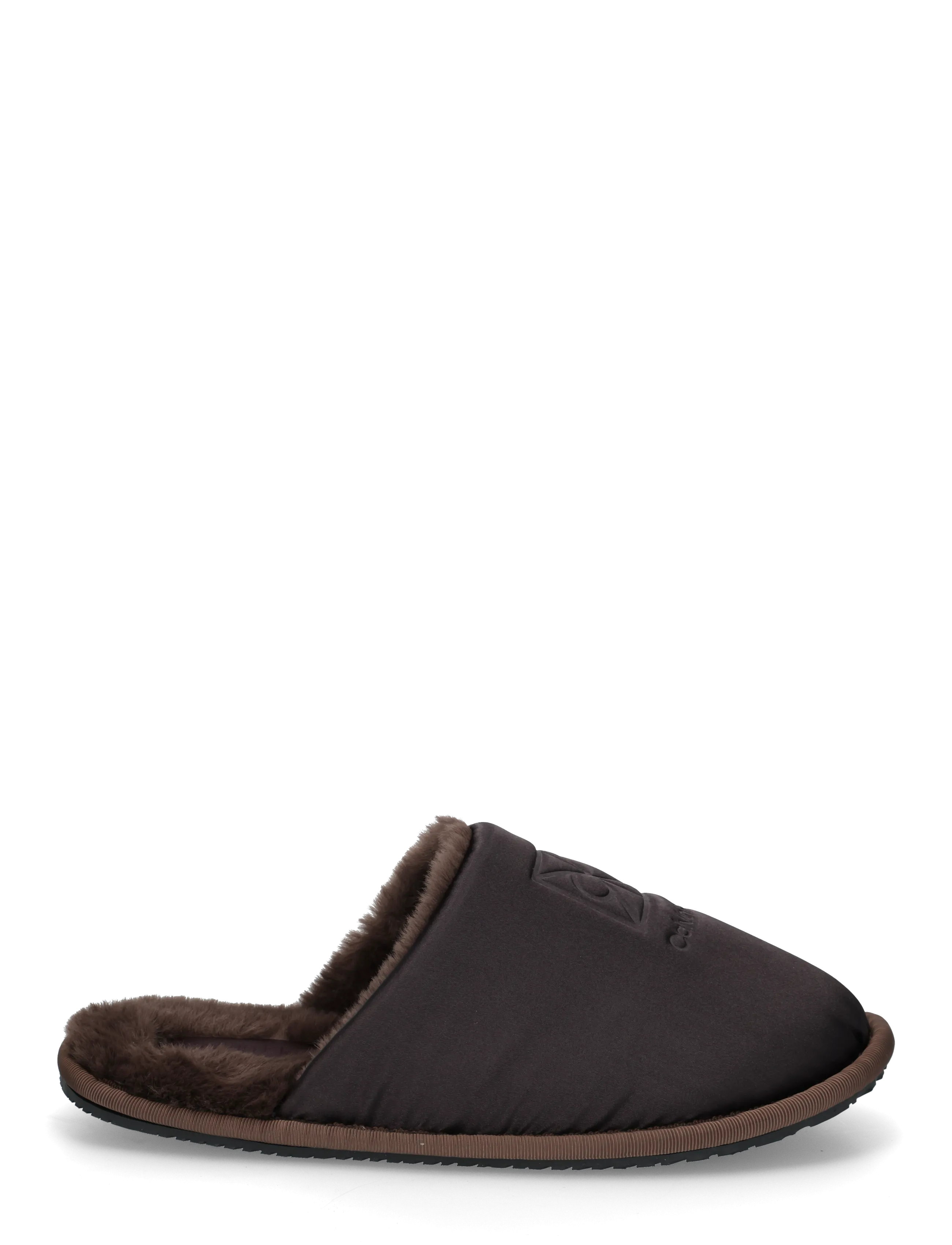 Calvin Klein - HOTEL SLIPPER SATIN WL EMBLEM - hverdags stil - fudge black - 2