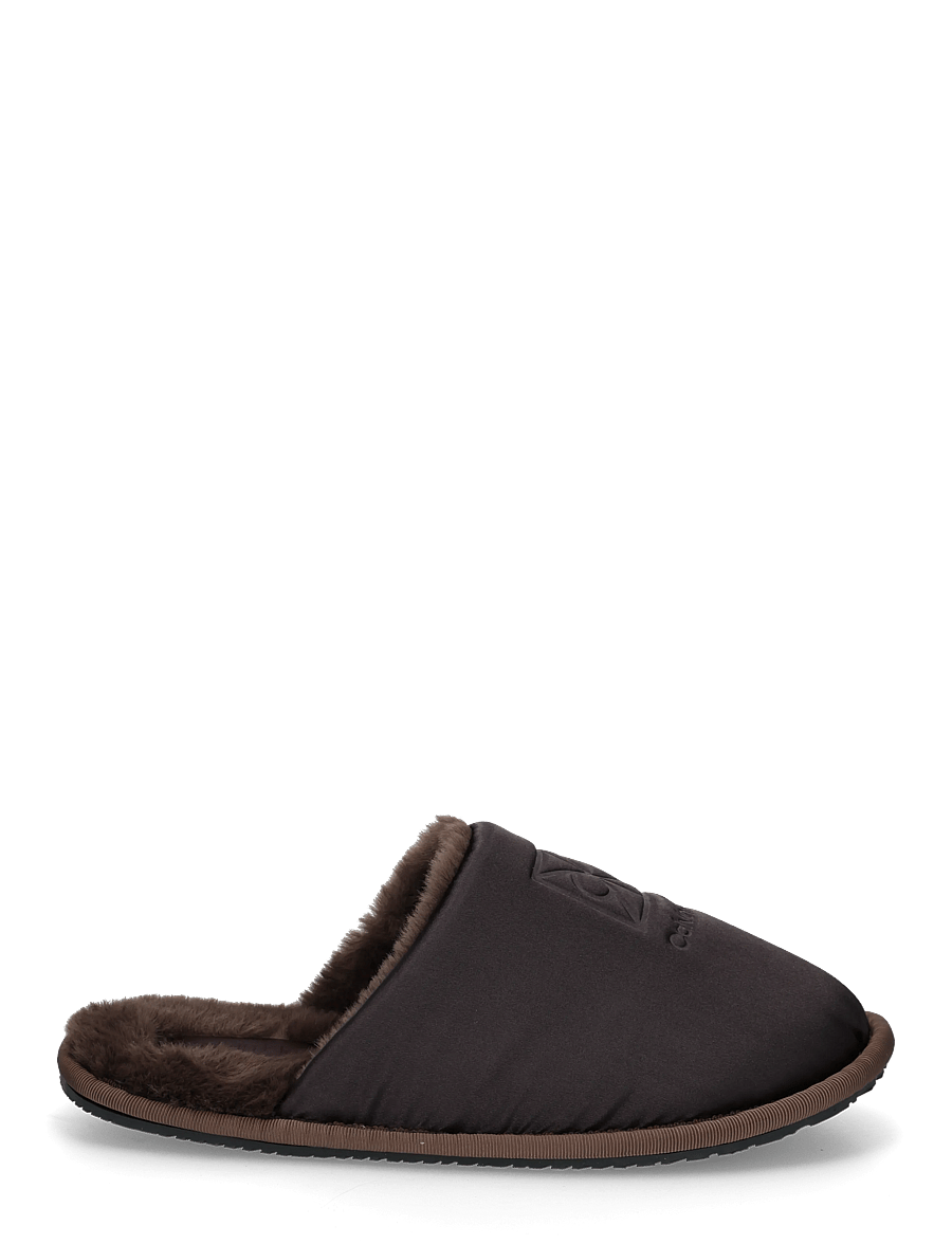 Calvin Klein - HOTEL SLIPPER SATIN WL EMBLEM - hverdags stil - fudge black - 2