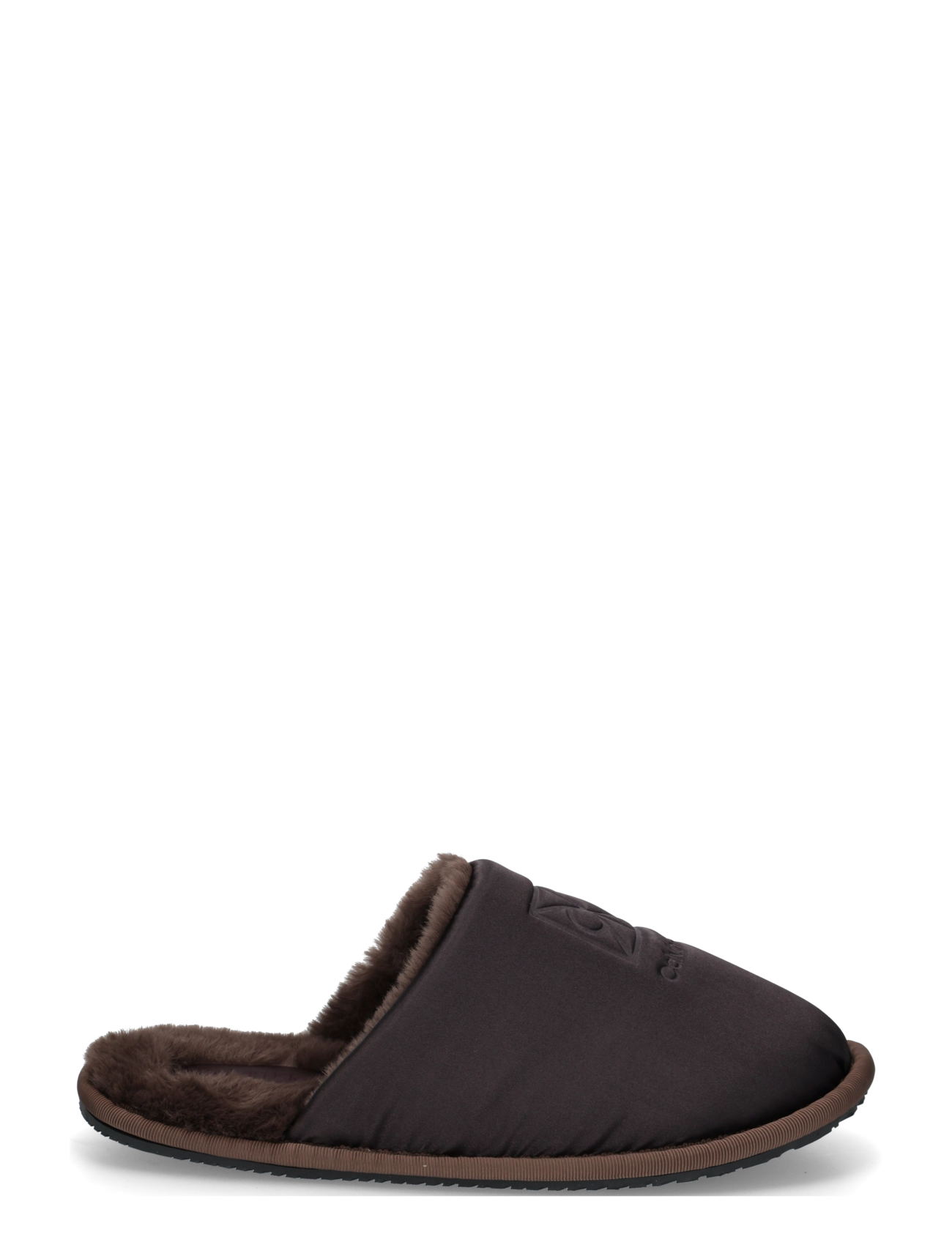 Calvin Klein - HOTEL SLIPPER SATIN WL EMBLEM - hjemmesko - fudge black - 2