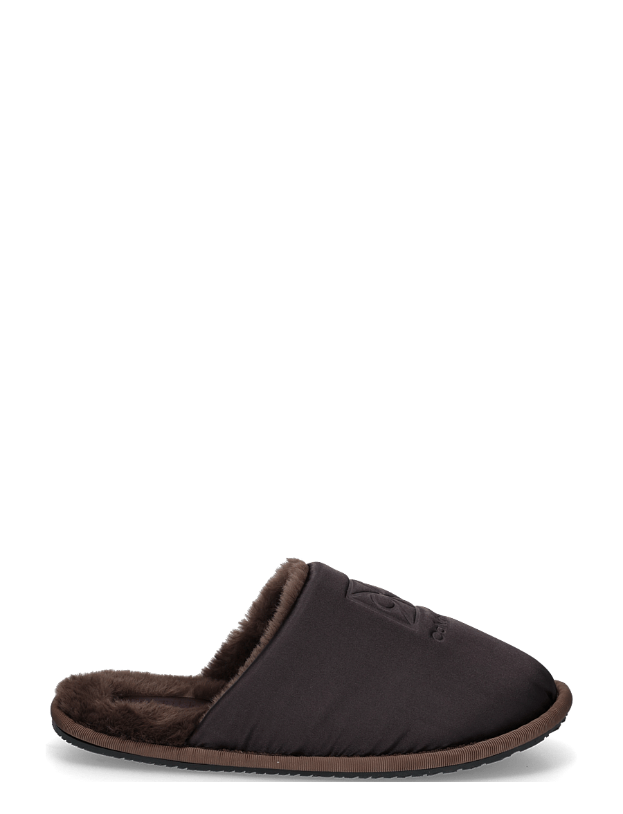 Calvin Klein - HOTEL SLIPPER SATIN WL EMBLEM - hjemmesko - fudge black - 2