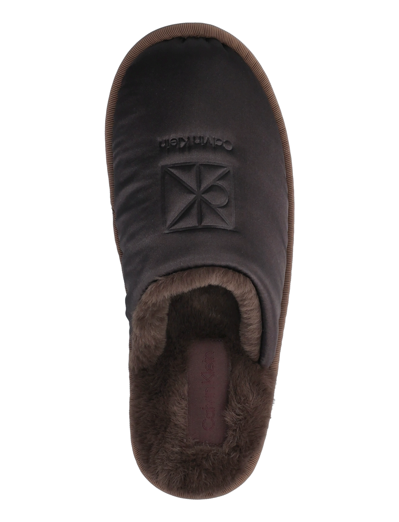 Calvin Klein - HOTEL SLIPPER SATIN WL EMBLEM - hjemmesko - fudge black - 3