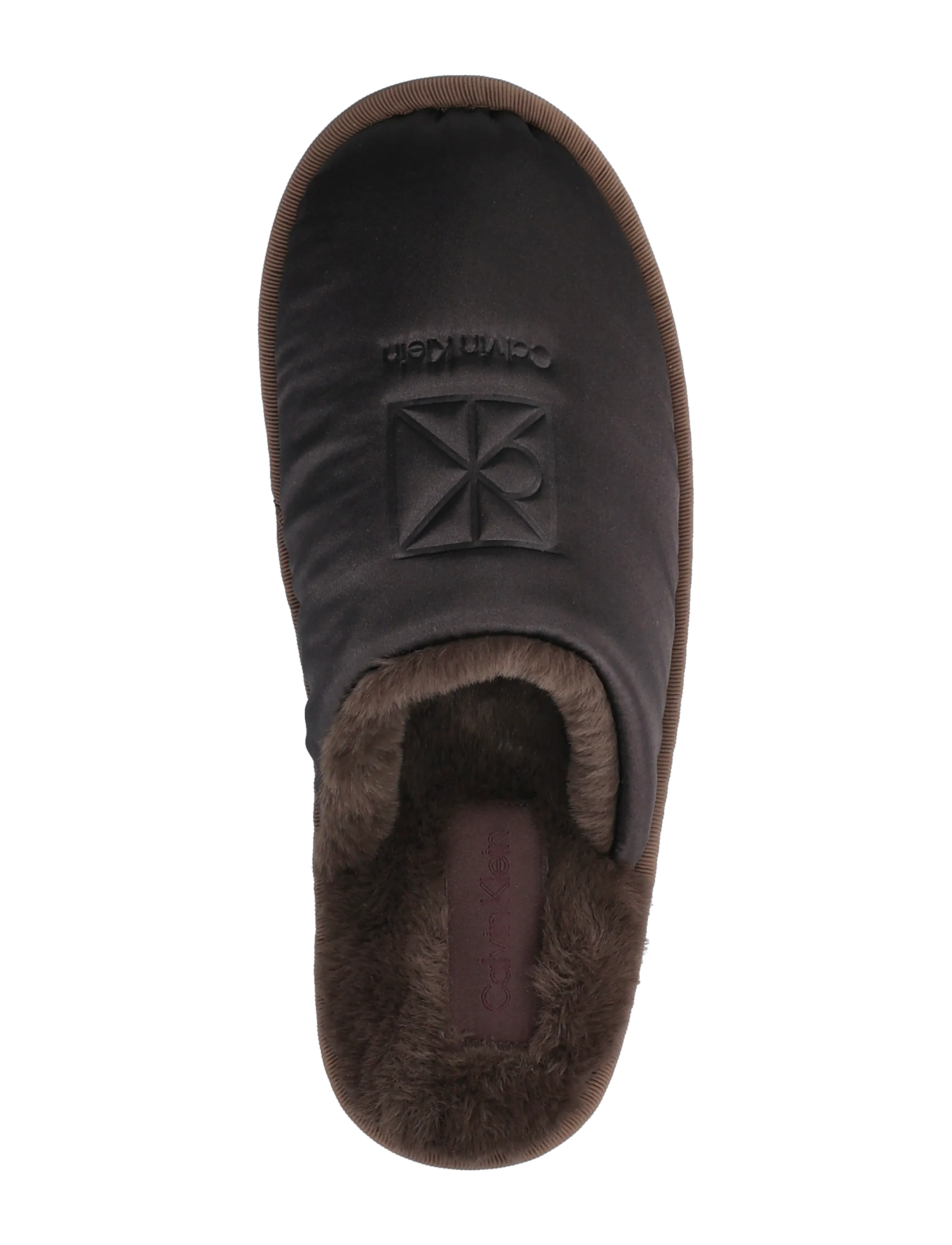 Calvin Klein - HOTEL SLIPPER SATIN WL EMBLEM - hverdags stil - fudge black - 3