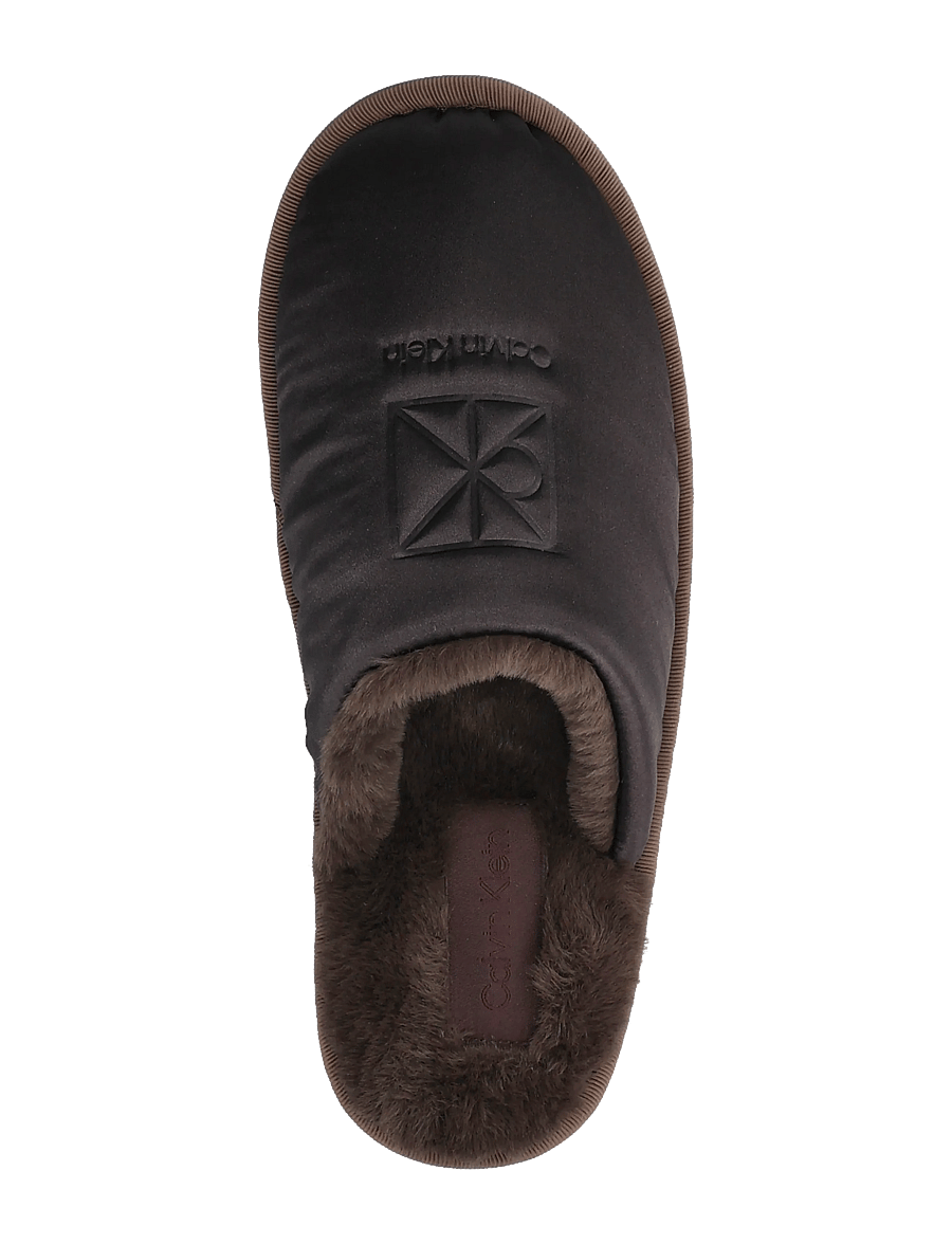Calvin Klein - HOTEL SLIPPER SATIN WL EMBLEM - hverdags stil - fudge black - 3