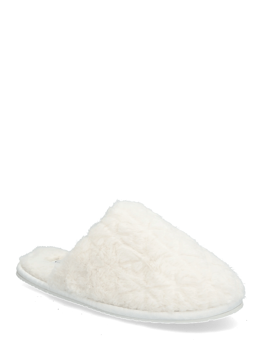 Calvin Klein - HOME SLIPPER FUR AOP - hverdags stil - off white - 0