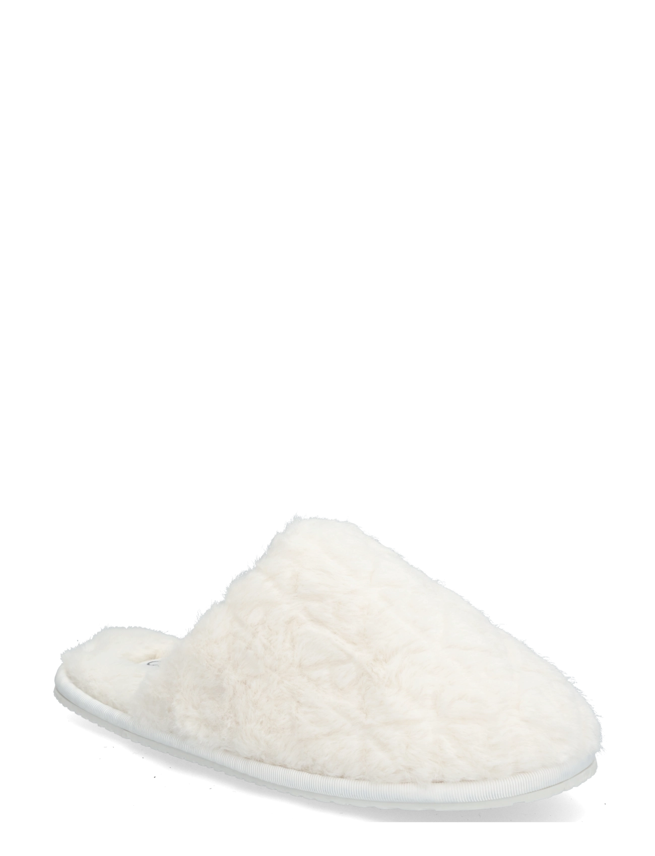 Calvin Klein HOME SLIPPER FUR AOP - Sussid - OFF WHITE / cream