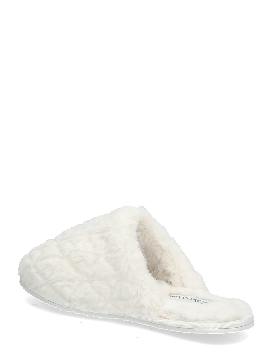 Calvin Klein - HOME SLIPPER FUR AOP - hverdags stil - off white - 1