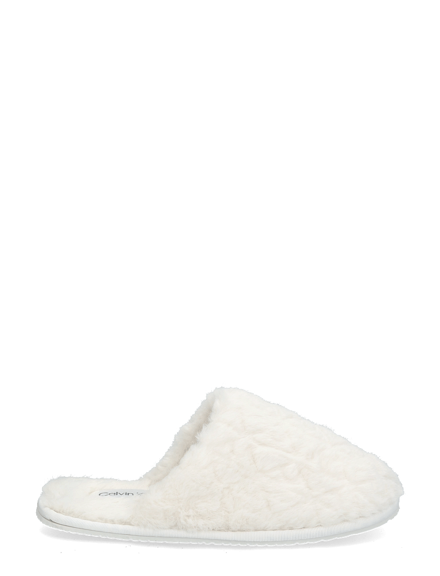 Calvin Klein - HOME SLIPPER FUR AOP - igapäevane stiil - off white - 2