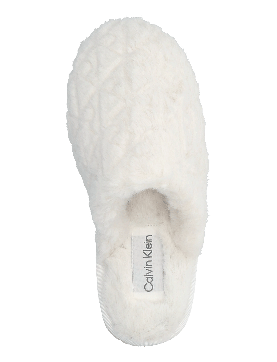 Calvin Klein - HOME SLIPPER FUR AOP - igapäevane stiil - off white - 3