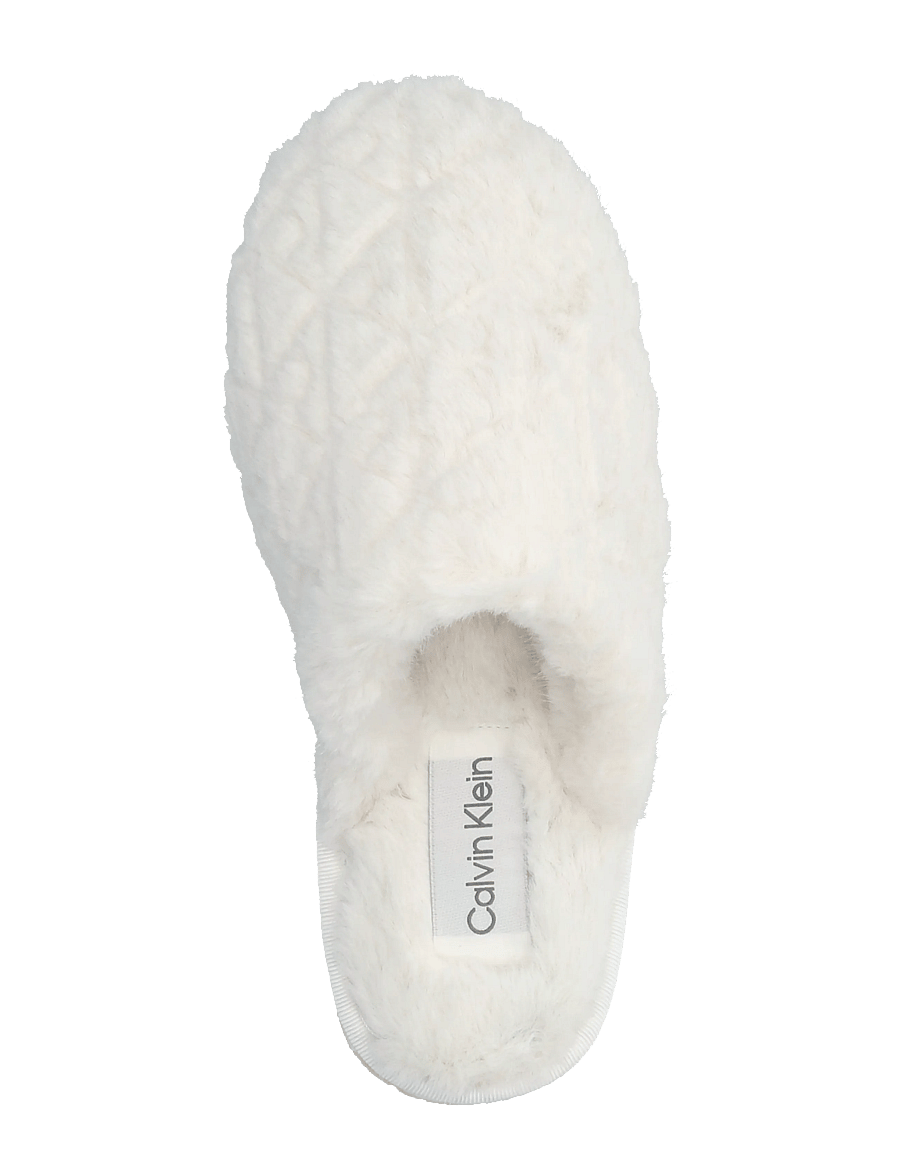 Calvin Klein - HOME SLIPPER FUR AOP - hverdags stil - off white - 3