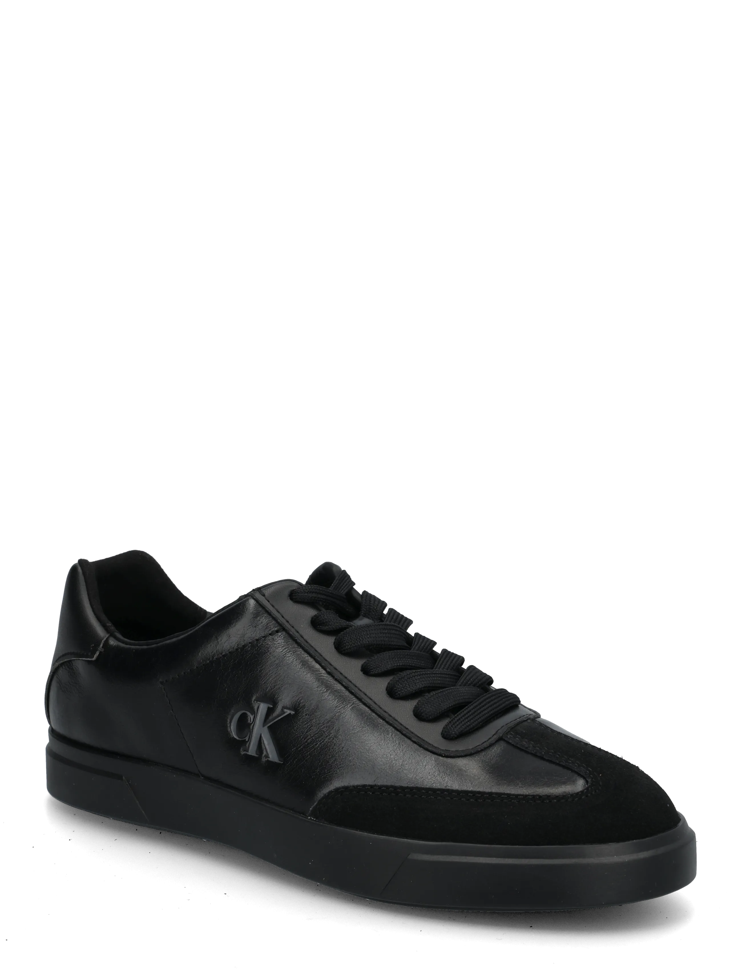 Calvin Klein LOW PRO CUPS WINGT TEXT LTH SUE - Schuhe - BLACK GRANITE GREY / black