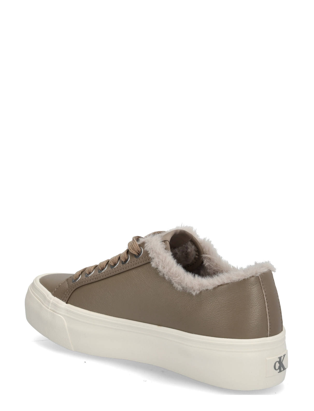 Calvin Klein - VULC FLATF LACEUP LTH FUR - platform sneakers - desert taupe dk ecru - 1