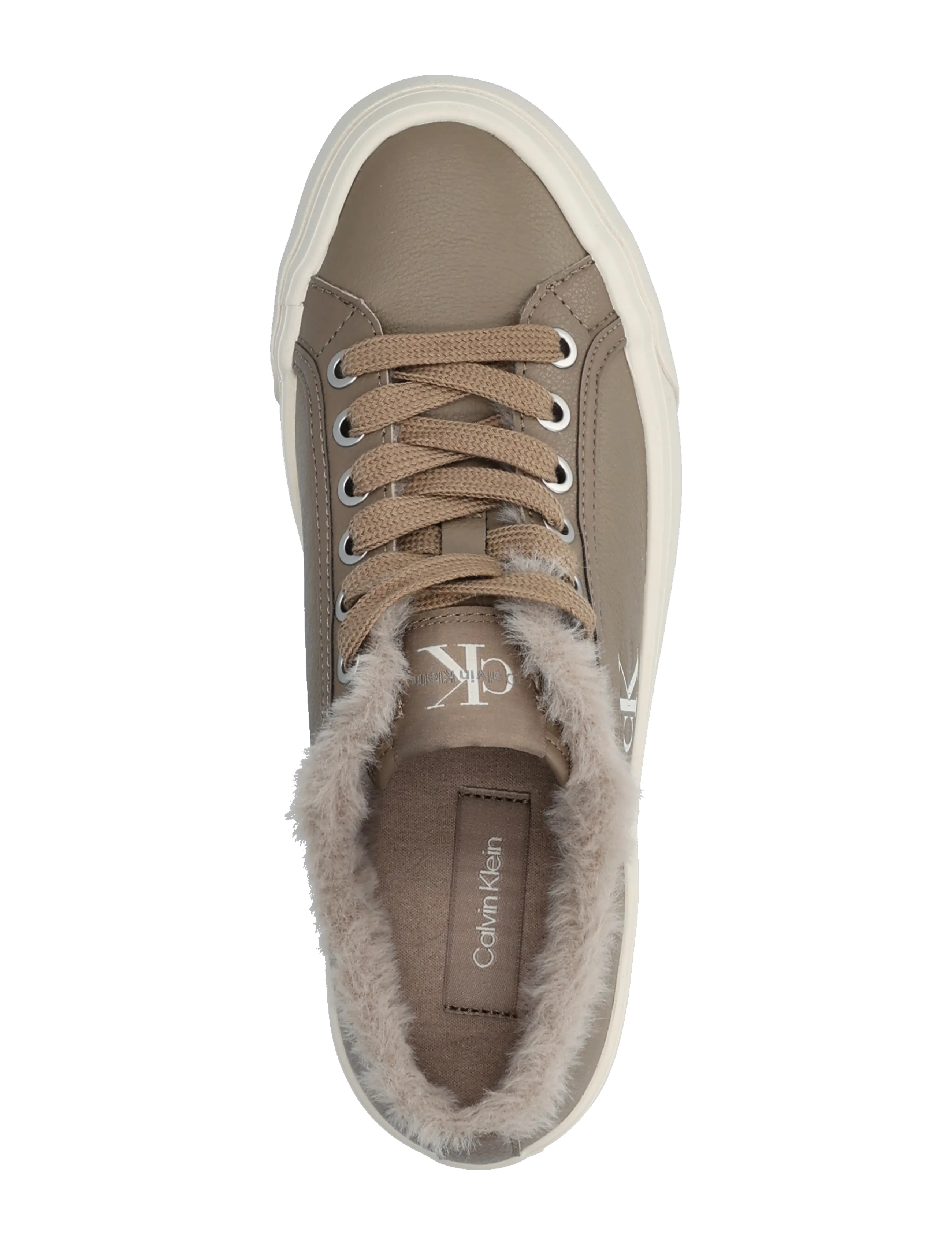 Calvin Klein - VULC FLATF LACEUP LTH FUR - voodriga tossud - desert taupe dk ecru - 3