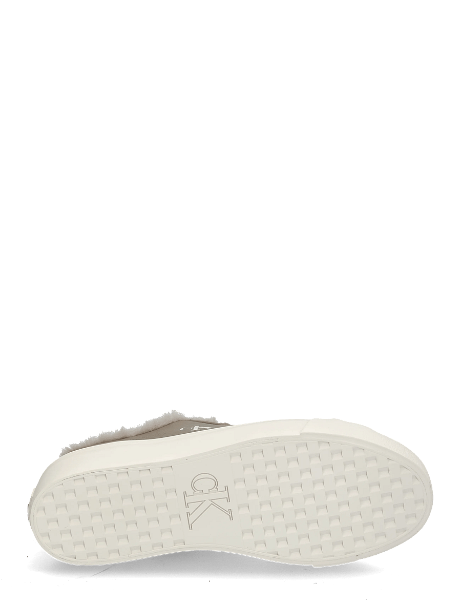Calvin Klein - VULC FLATF LACEUP LTH FUR - forede sneakers - desert taupe dk ecru - 4