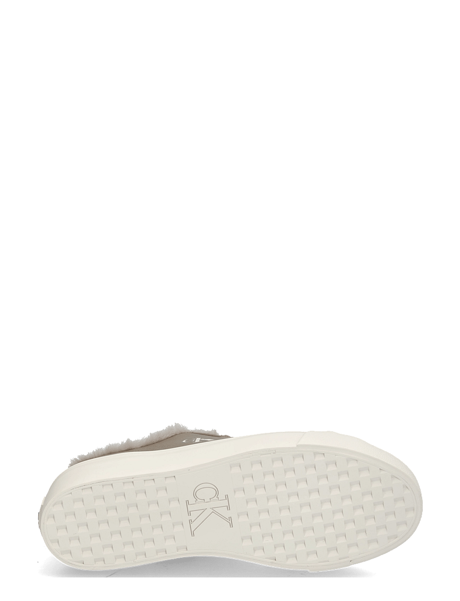 Calvin Klein - VULC FLATF LACEUP LTH FUR - platform sneakers - desert taupe dk ecru - 4