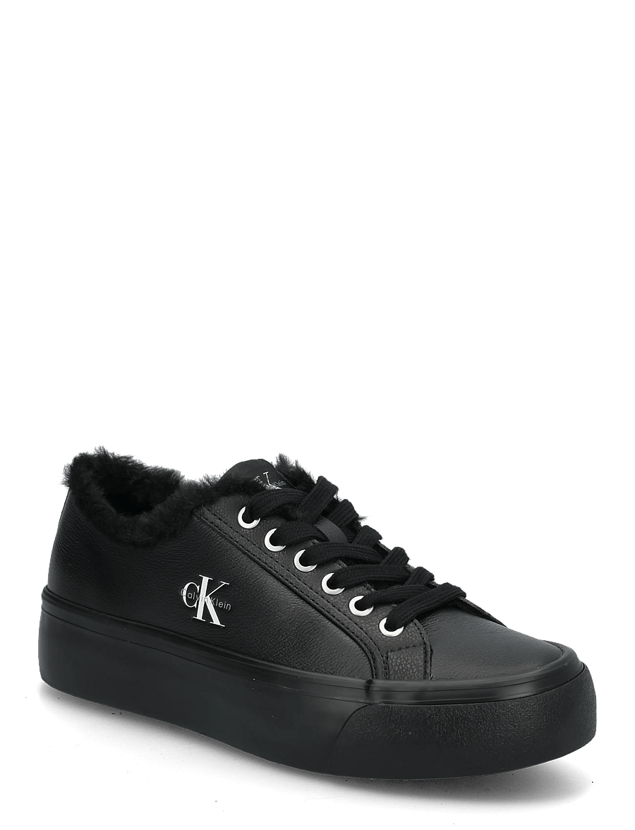 Calvin Klein - VULC FLATF LACEUP LTH FUR - gefütterte sneaker - triple black - 0