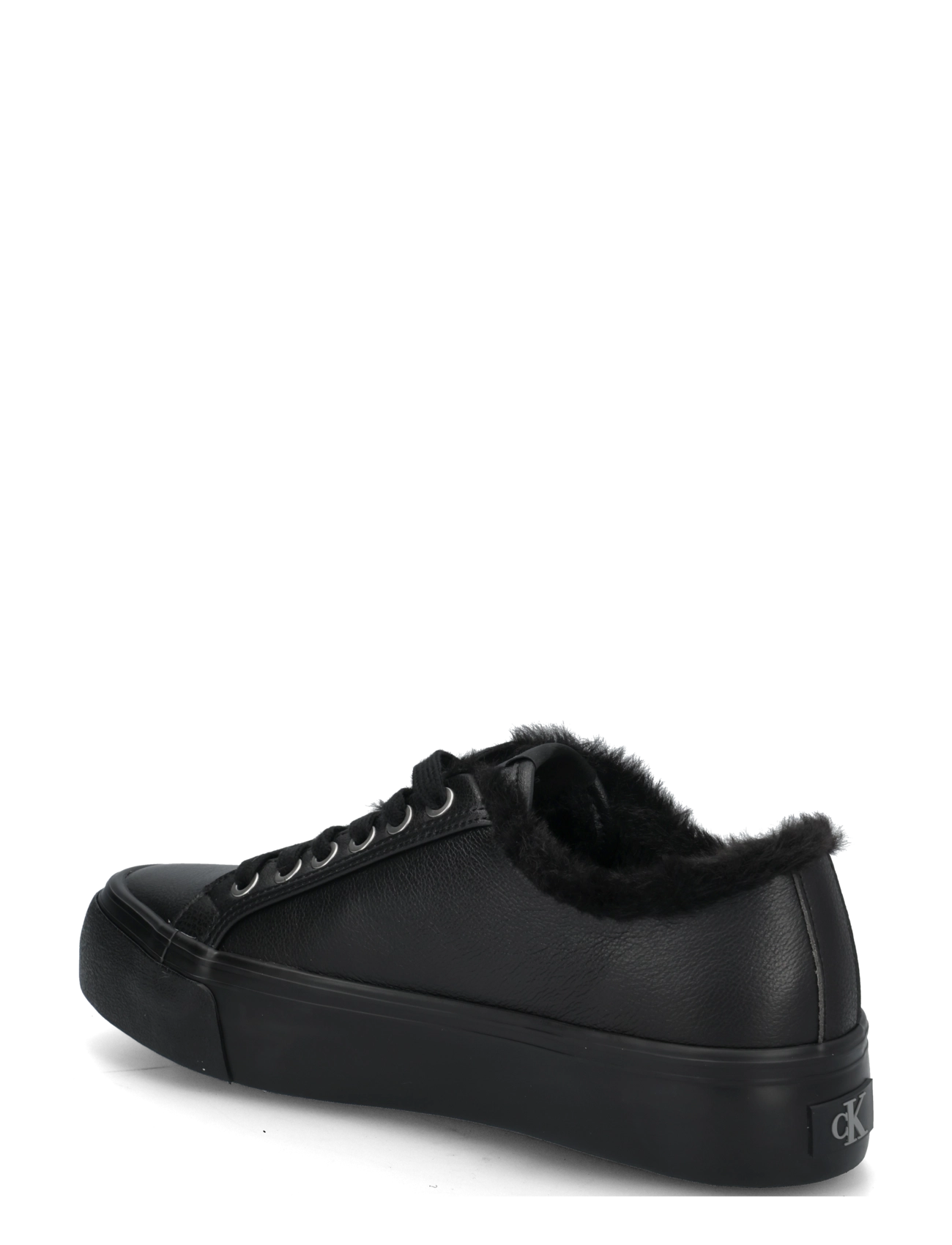 Calvin Klein - VULC FLATF LACEUP LTH FUR - platform sneakers - triple black - 1