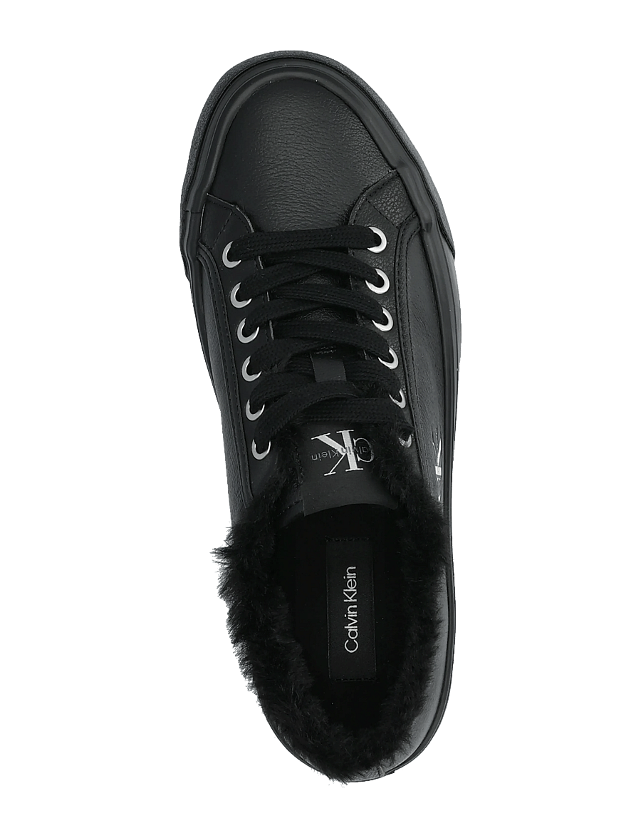 Calvin Klein - VULC FLATF LACEUP LTH FUR - gefütterte sneaker - triple black - 3