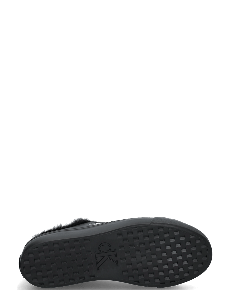 Calvin Klein - VULC FLATF LACEUP LTH FUR - platform sneakers - triple black - 4