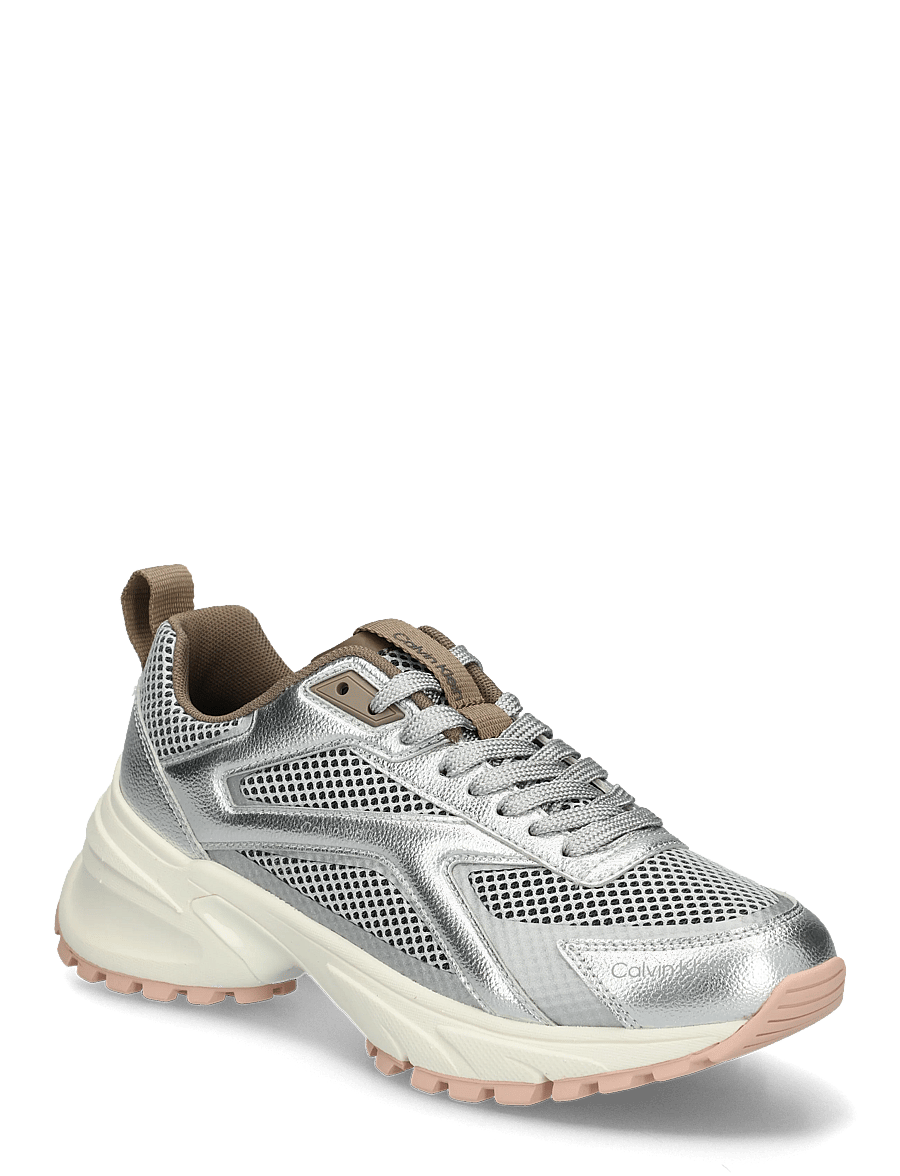 Calvin Klein - HIKE RUN CKSTR MESH-LTH MET - lave sneakers - silver spanish villa marshmallow - 0