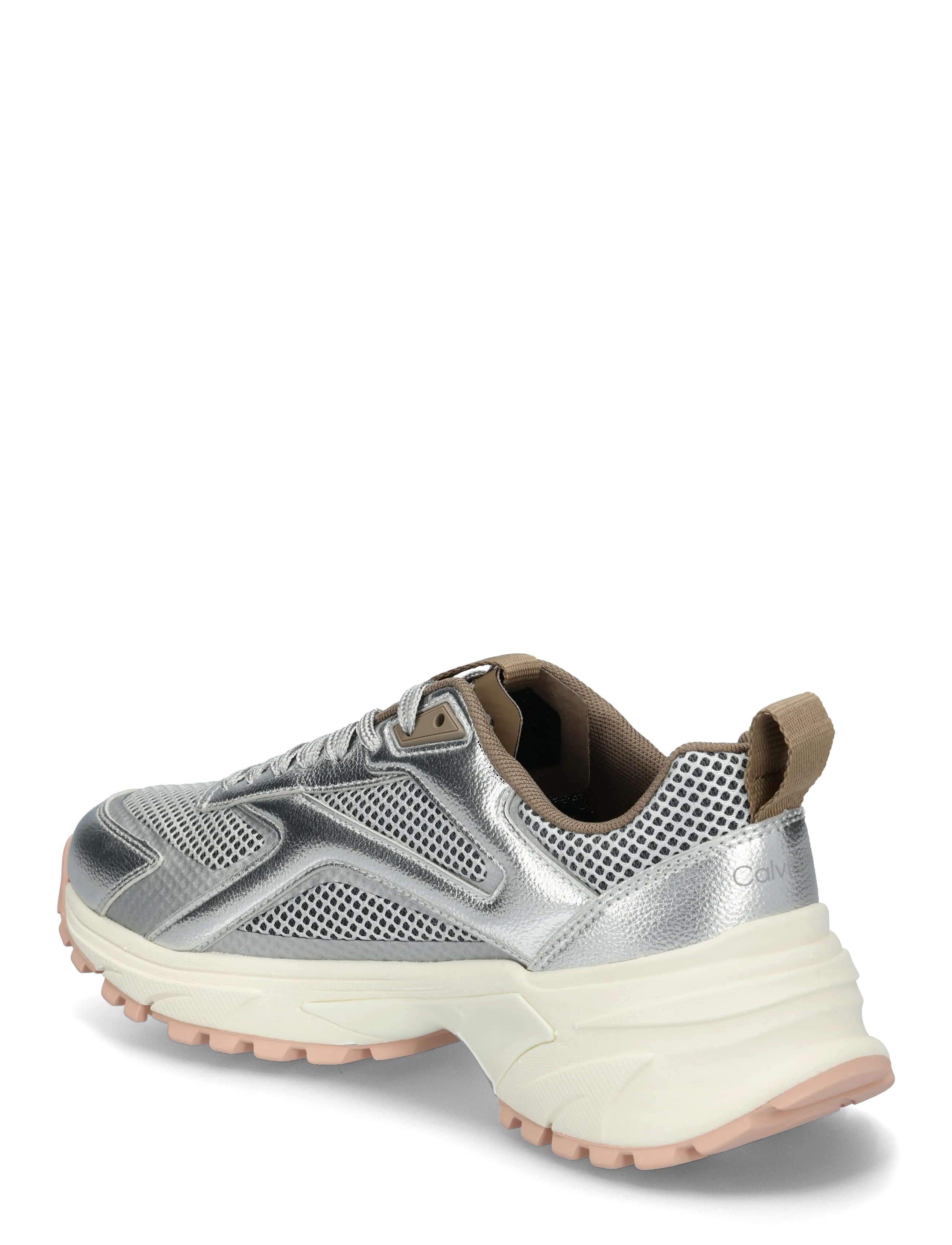 Calvin Klein - HIKE RUN CKSTR MESH-LTH MET - lave sneakers - silver spanish villa marshmallow - 1