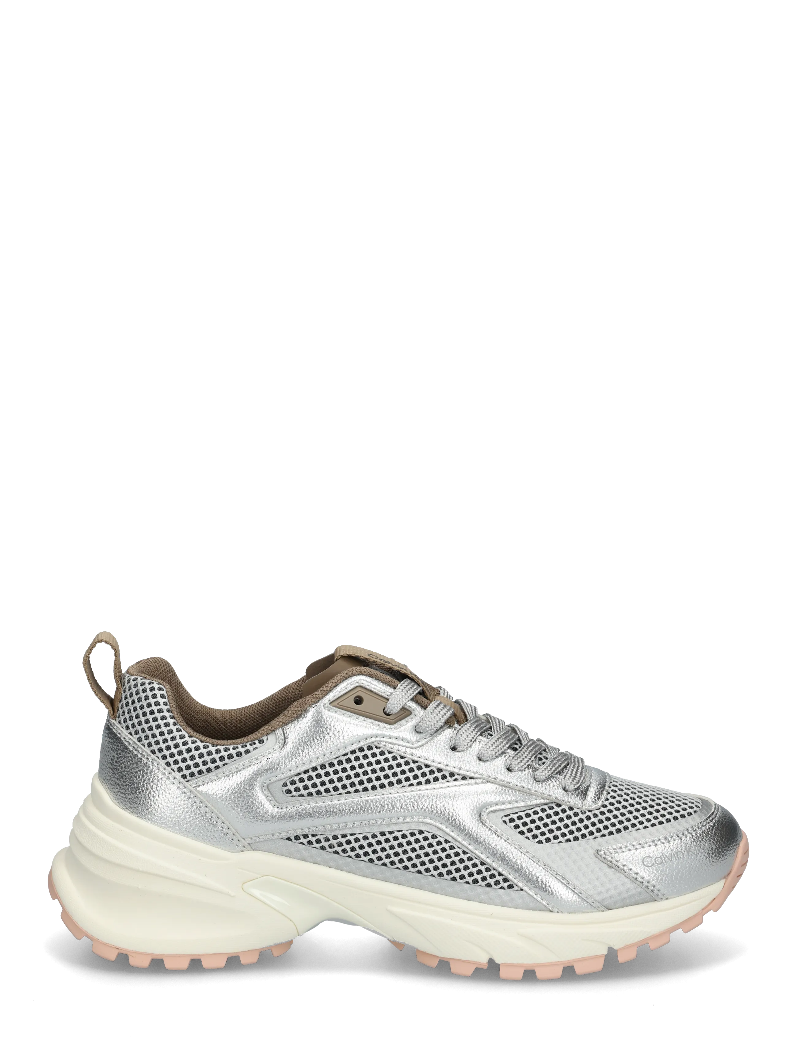 Calvin Klein - HIKE RUN CKSTR MESH-LTH MET - lave sneakers - silver spanish villa marshmallow - 2
