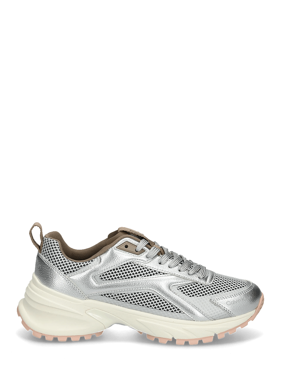 Calvin Klein - HIKE RUN CKSTR MESH-LTH MET - lave sneakers - silver spanish villa marshmallow - 2
