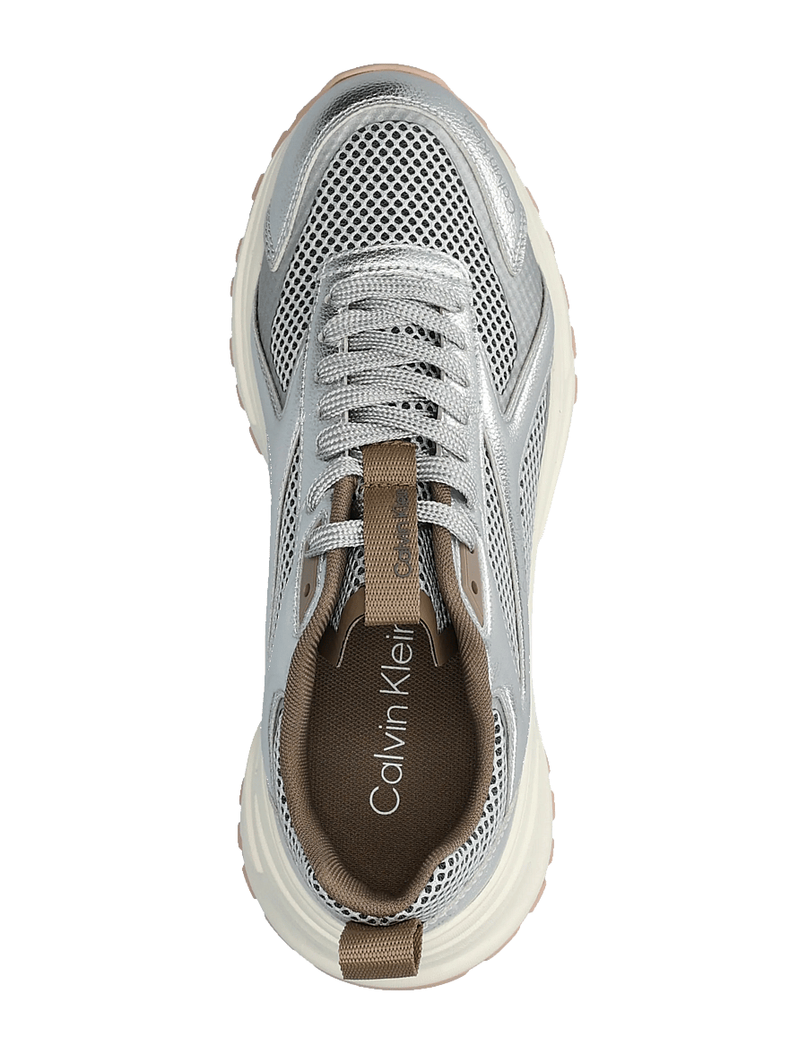 Calvin Klein - HIKE RUN CKSTR MESH-LTH MET - lave sneakers - silver spanish villa marshmallow - 3