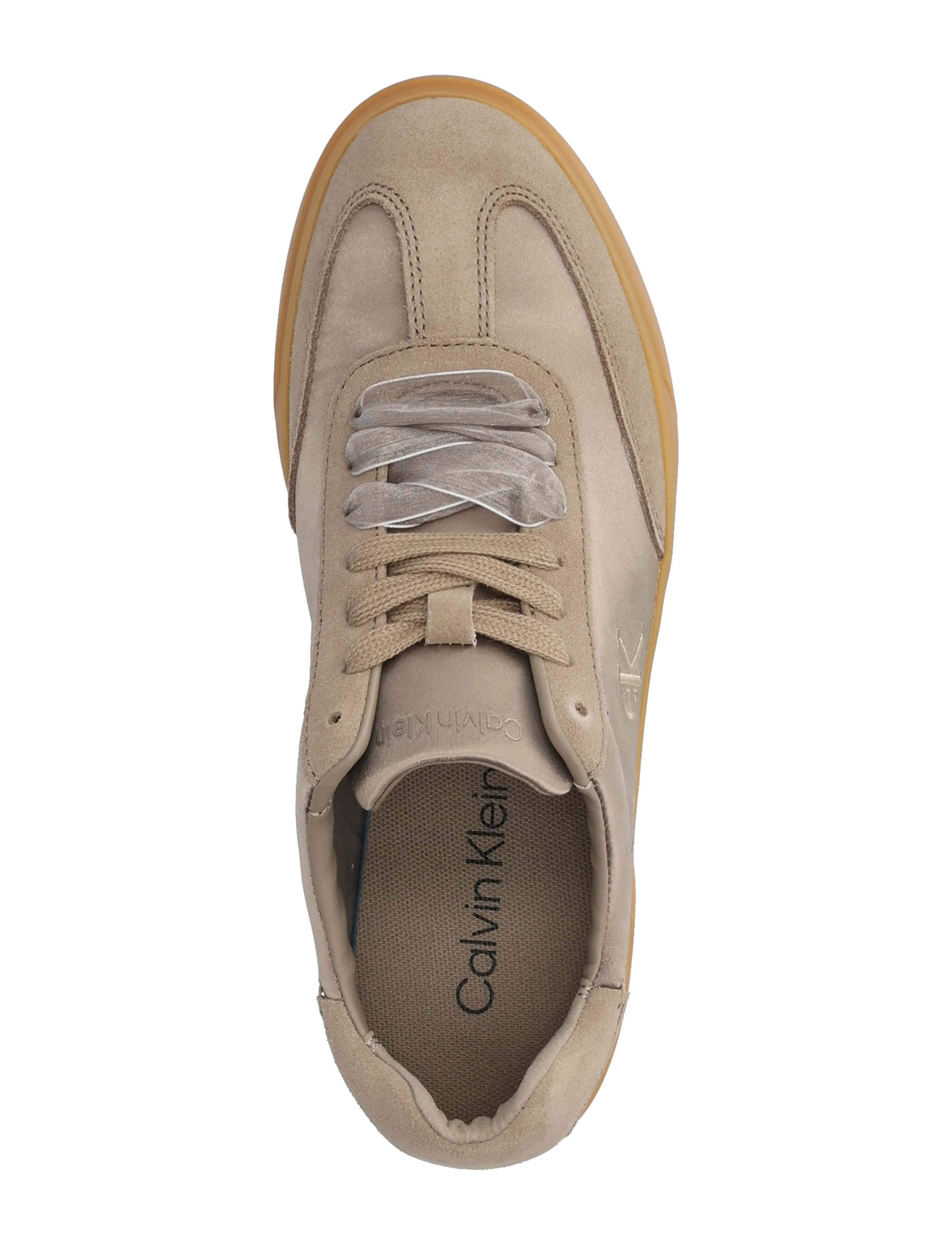 Calvin Klein - LOW PRO CUPSOLE WT SATIN MIX - lave sneakers - desert taupe gum - 3