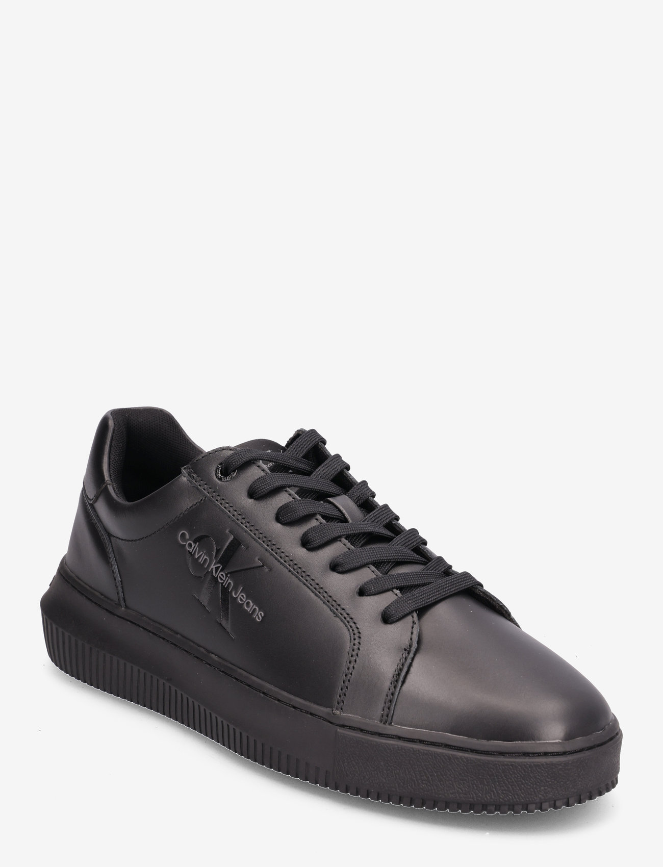 Calvin Klein - CHUNKY CUPSOLE MONO LTH - låga sneakers - triple black - 0
