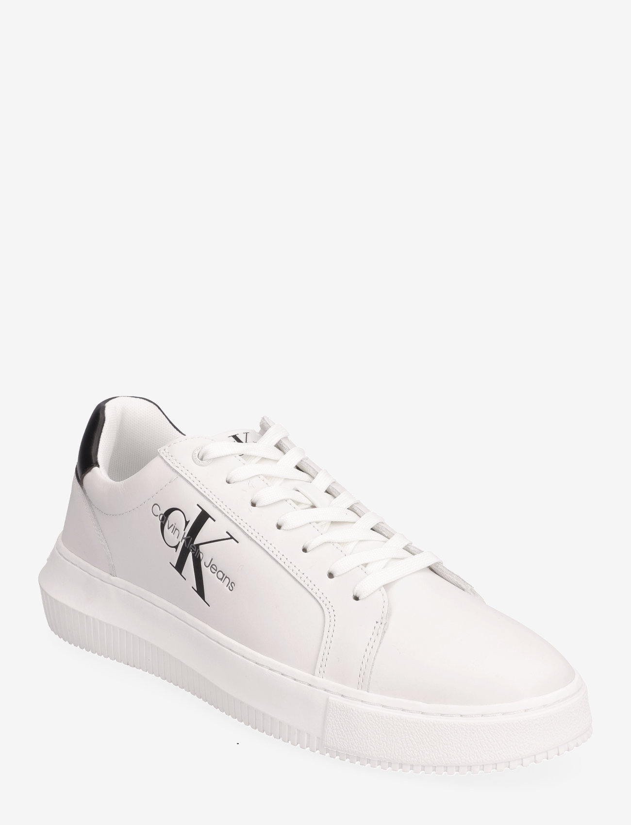 Calvin Klein - CHUNKY CUPSOLE MONO LTH - låga sneakers - bright white/black - 0