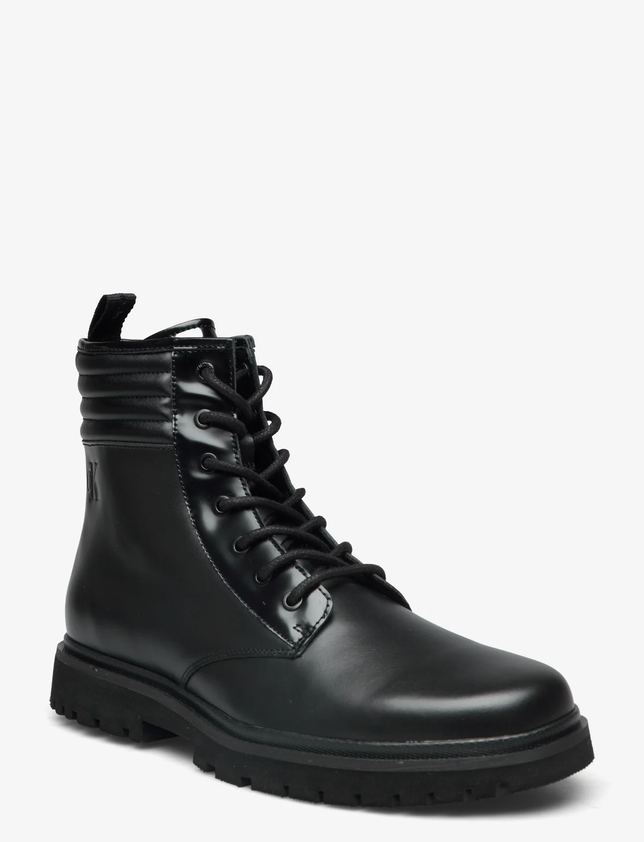 Calvin Klein - EVA MID LACEUP BOOT LTH - veter schoenen - triple black - 0