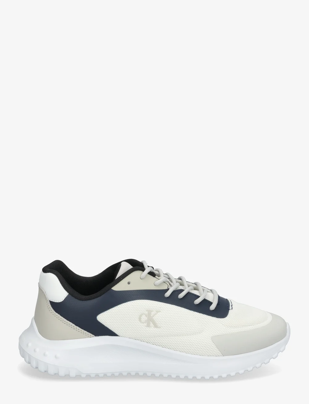 Calvin Klein - EVA RUNNER LOW MESH MIX - lave sneakers - bright white/calvin navy/silver b - 1