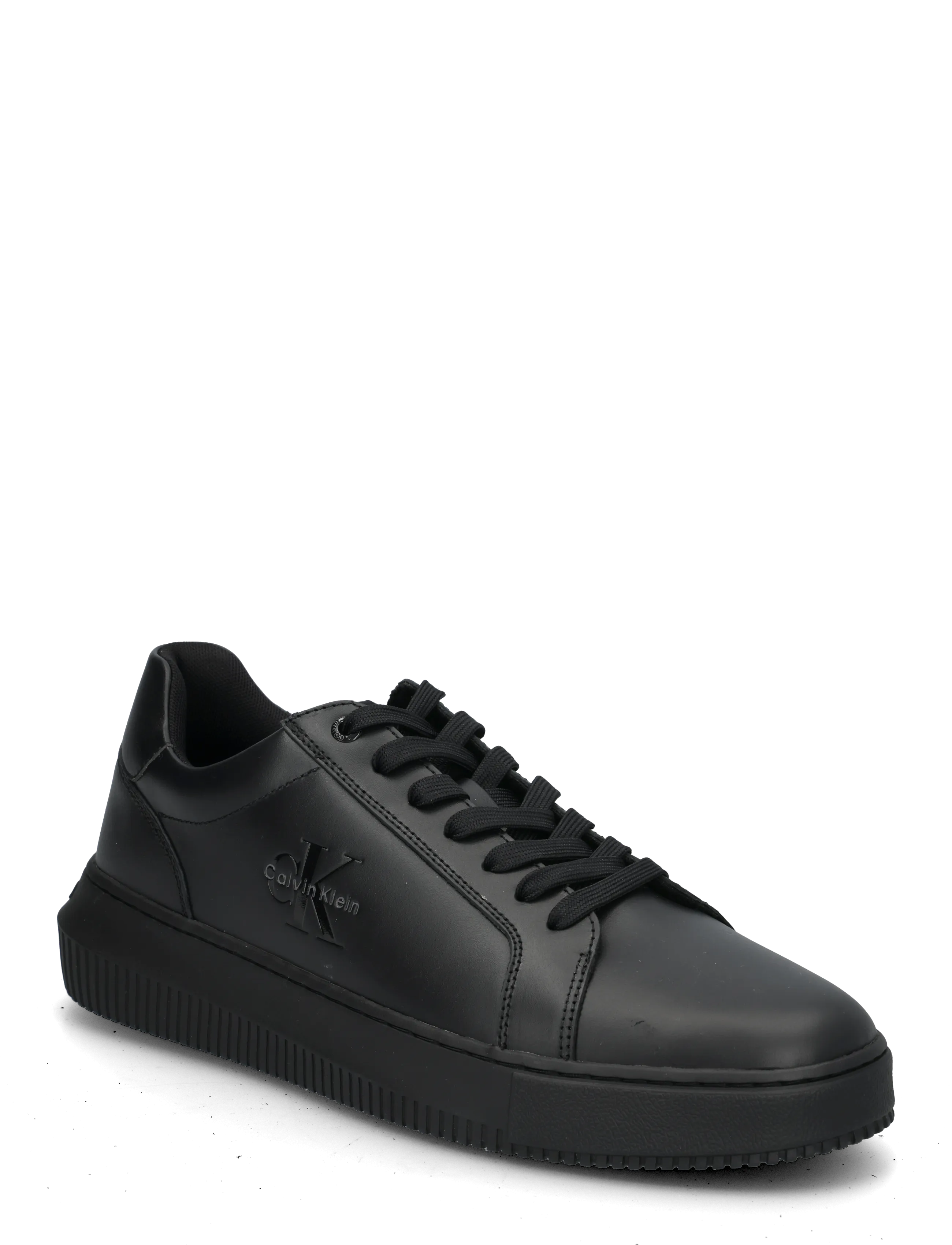 Calvin Klein CHUNKY CUPSOLE MONO LTH - Shoes - TRIPLE BLACK / black