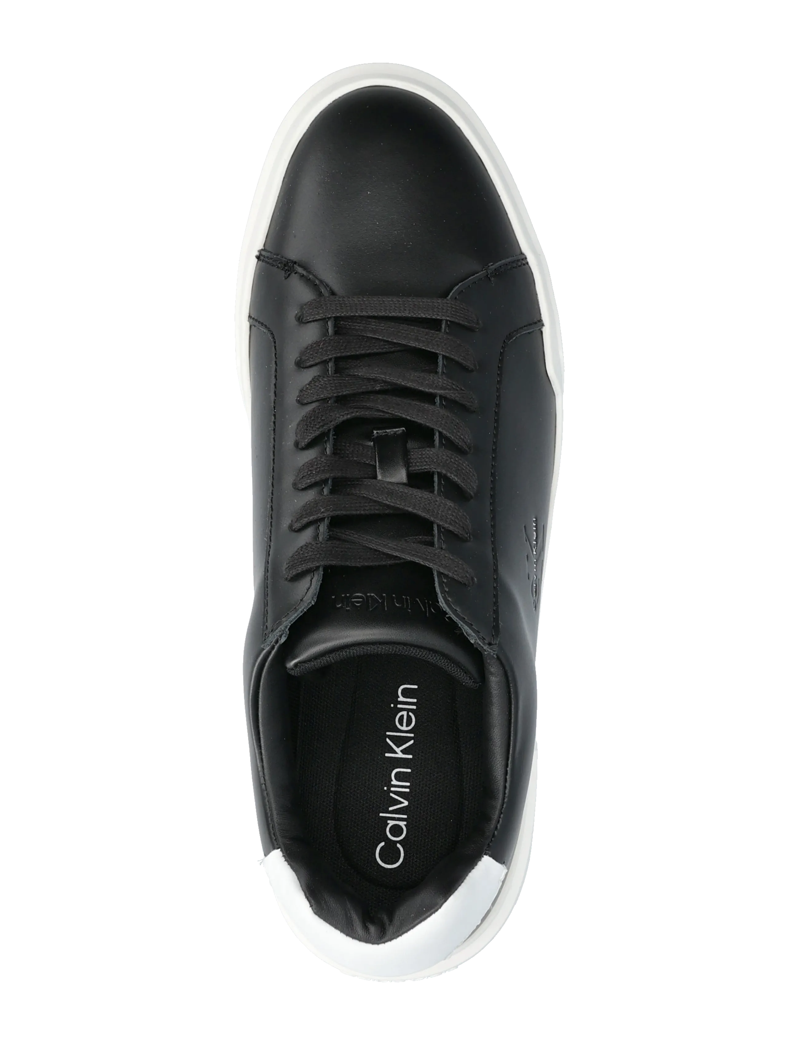 Calvin Klein - CHUNKY CUPSOLE LACEUP LTH - madala säärega tossud - black bright white - 3