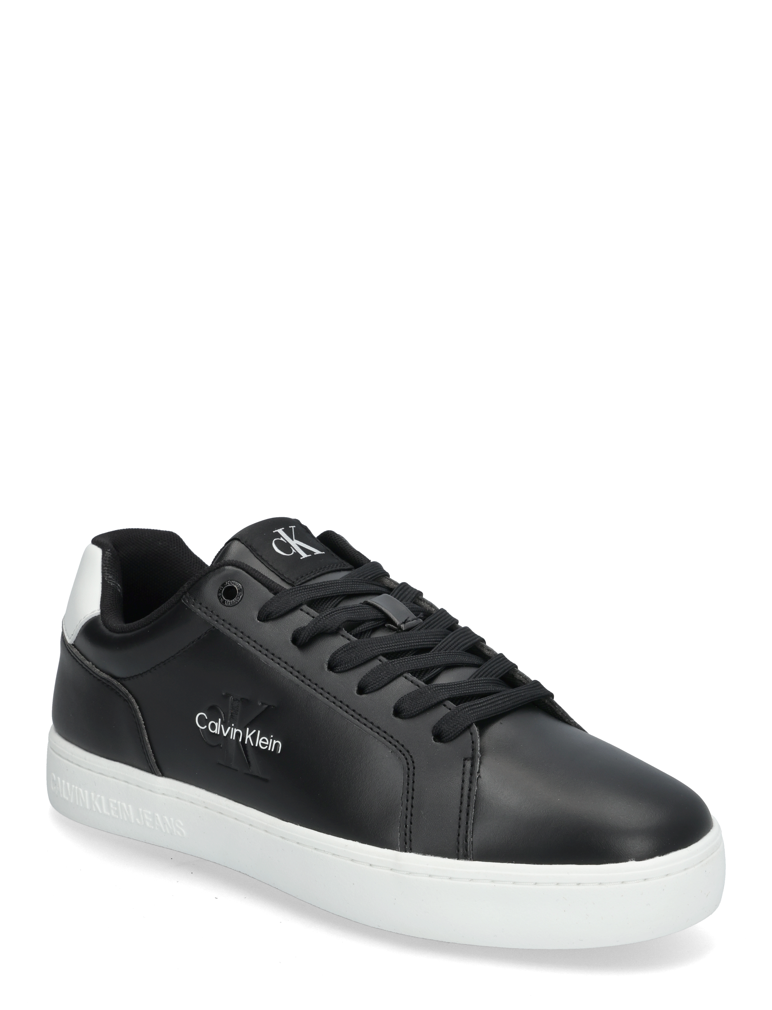 Calvin Klein CLASSIC CUPSOLE MONO LTH - Sneakers - BLACK BRIGHT WHITE / black