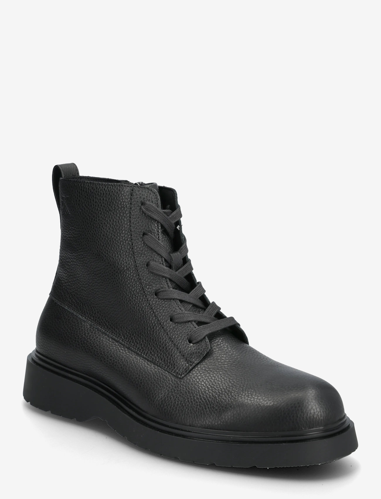 Calvin Klein - COMBAT ESS LACE UP ZIP BOOT LTH - winter boots - triple black - 0