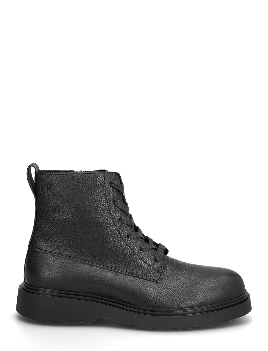 Calvin Klein - COMBAT ESS LACE UP ZIP BOOT LTH - winterstiefel - triple black - 1