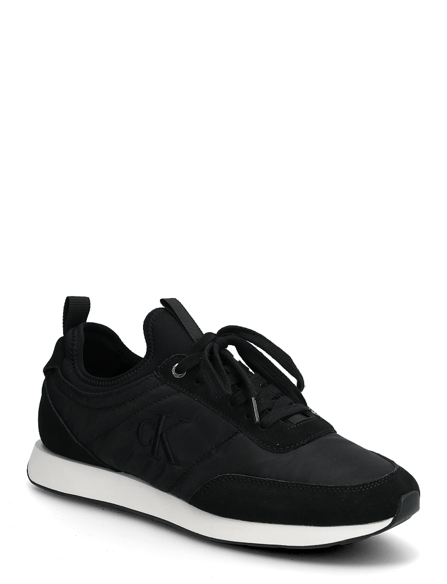 Calvin Klein - RETRO RUNNER SOCK LACEUP MIX MAT - lave sneakers - ck black - 0