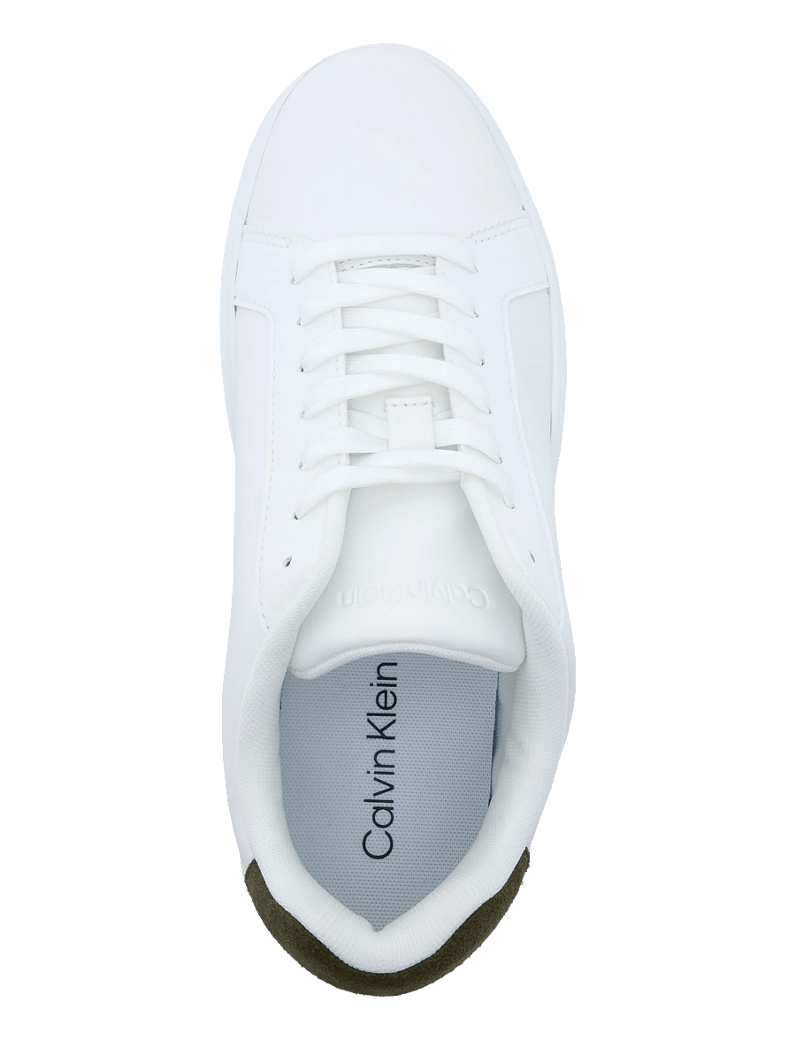 Calvin Klein - CLASSIC CUPSOLE LACEUP LTH - sneakers - bright white olive dark night - 3