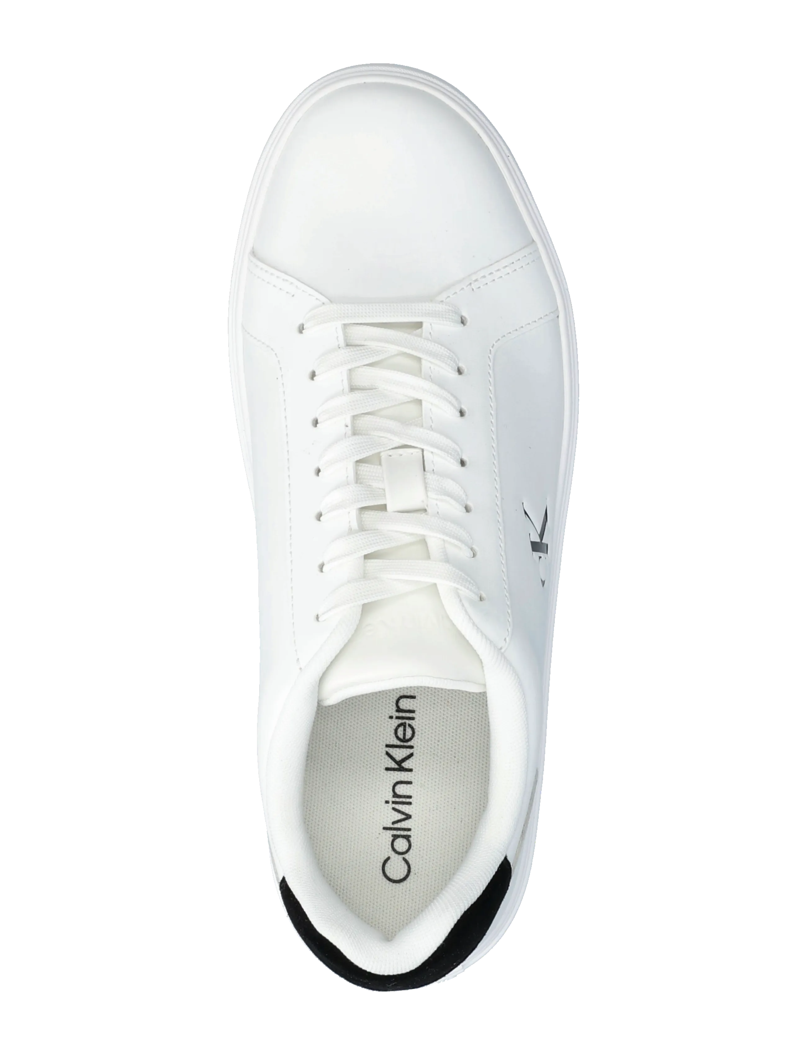 Calvin Klein - CLASSIC CUPSOLE LACEUP LTH - laisvalaikio batai - bright white black - 3