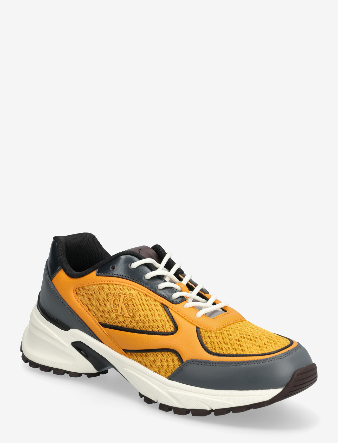 Calvin Klein - HIKE RUNNER LACEUP MESH MIX - låga sneakers - granite gray saffron bordeaux - 0