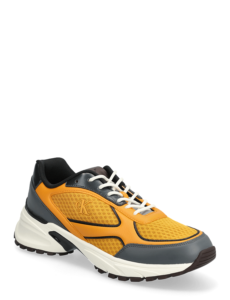 Calvin Klein - HIKE RUNNER LACEUP MESH MIX - låga sneakers - granite gray saffron bordeaux - 0