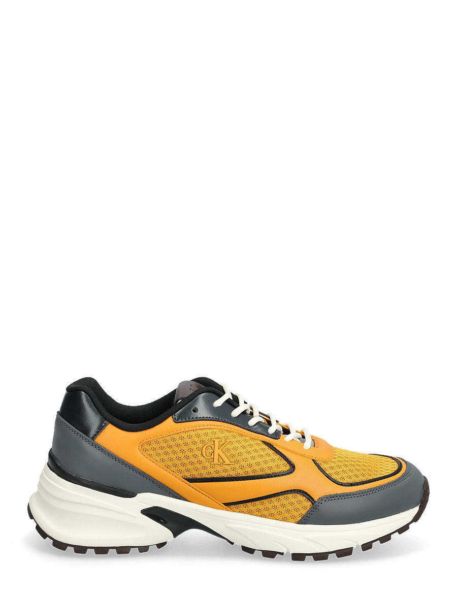 Calvin Klein - HIKE RUNNER LACEUP MESH MIX - lave sneakers - granite gray saffron bordeaux - 1