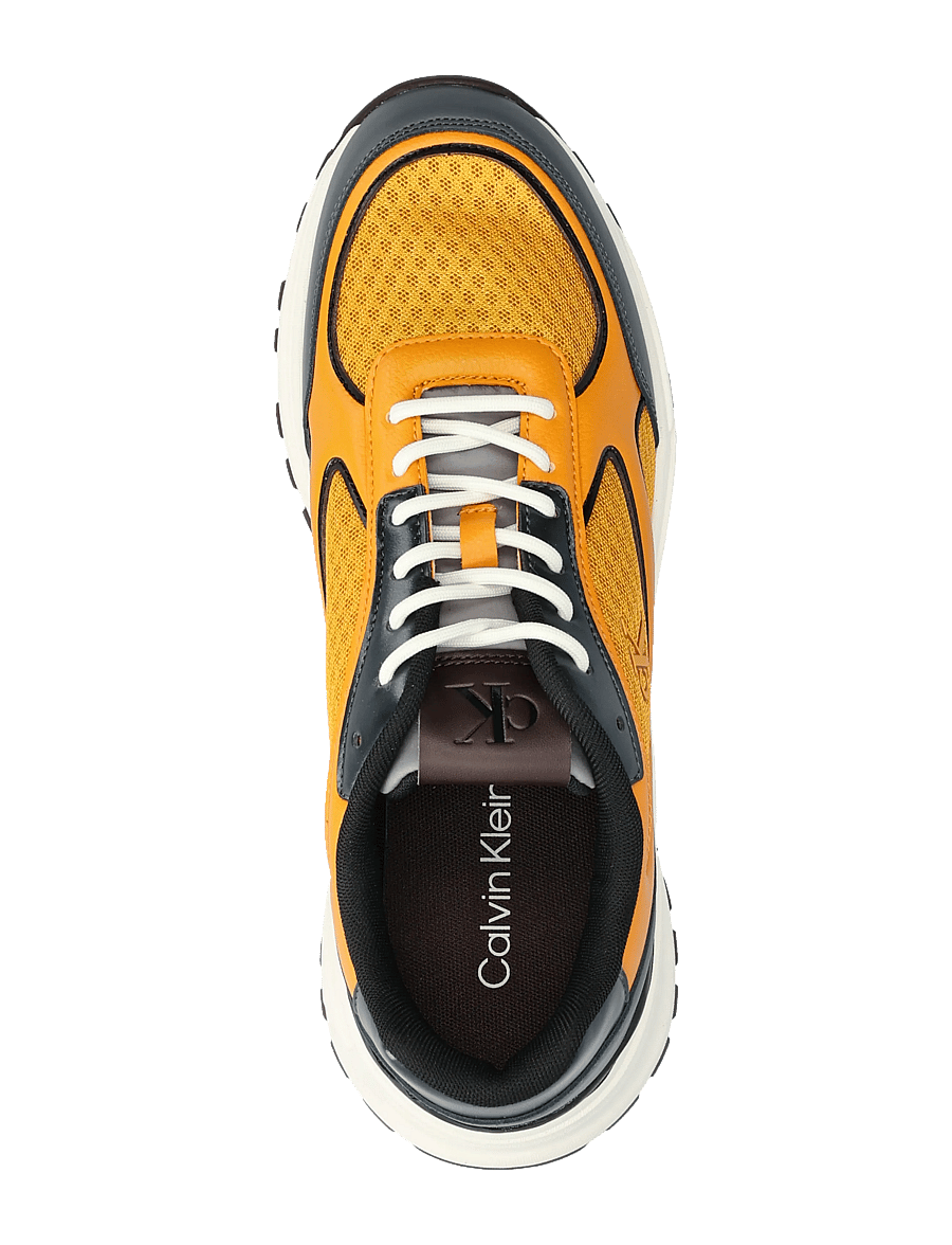 Calvin Klein - HIKE RUNNER LACEUP MESH MIX - lave sneakers - granite gray saffron bordeaux - 3