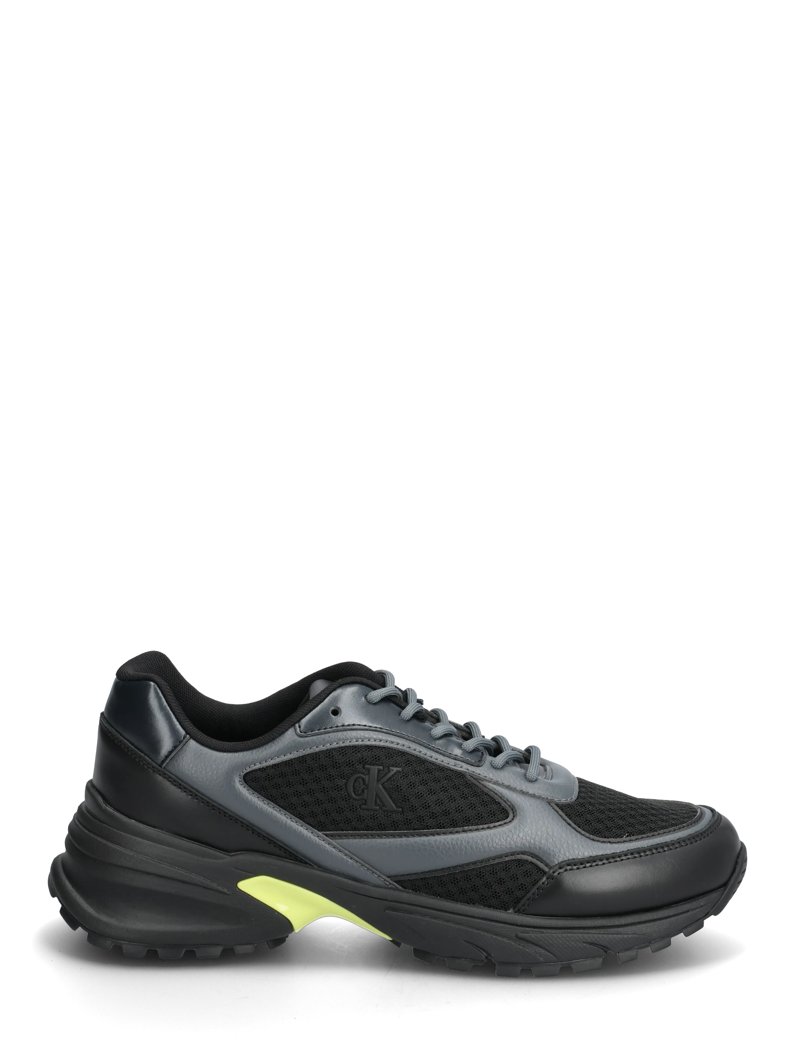 Calvin Klein - HIKE RUNNER LACEUP MESH MIX - lave sneakers - black coal buttercup - 1