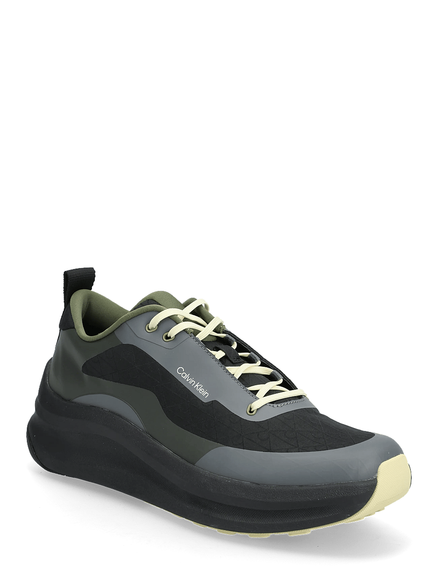 Calvin Klein - CHUNKY RUNNER LACE UP MIX AOP - low-top sneaker - black medieval forest coal lime - 0