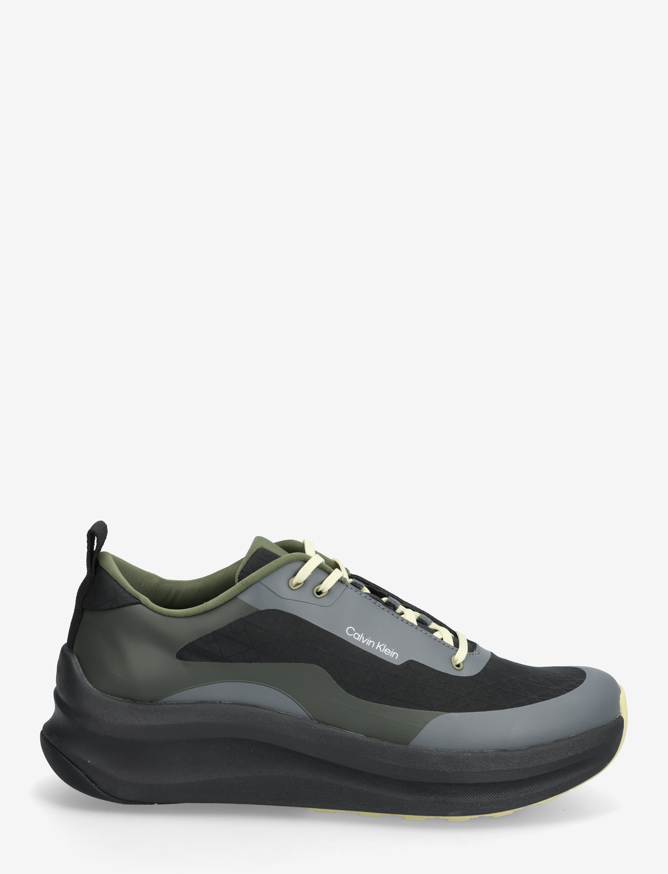 Calvin Klein - CHUNKY RUNNER LACE UP MIX AOP - lave sneakers - black medieval forest coal lime - 1